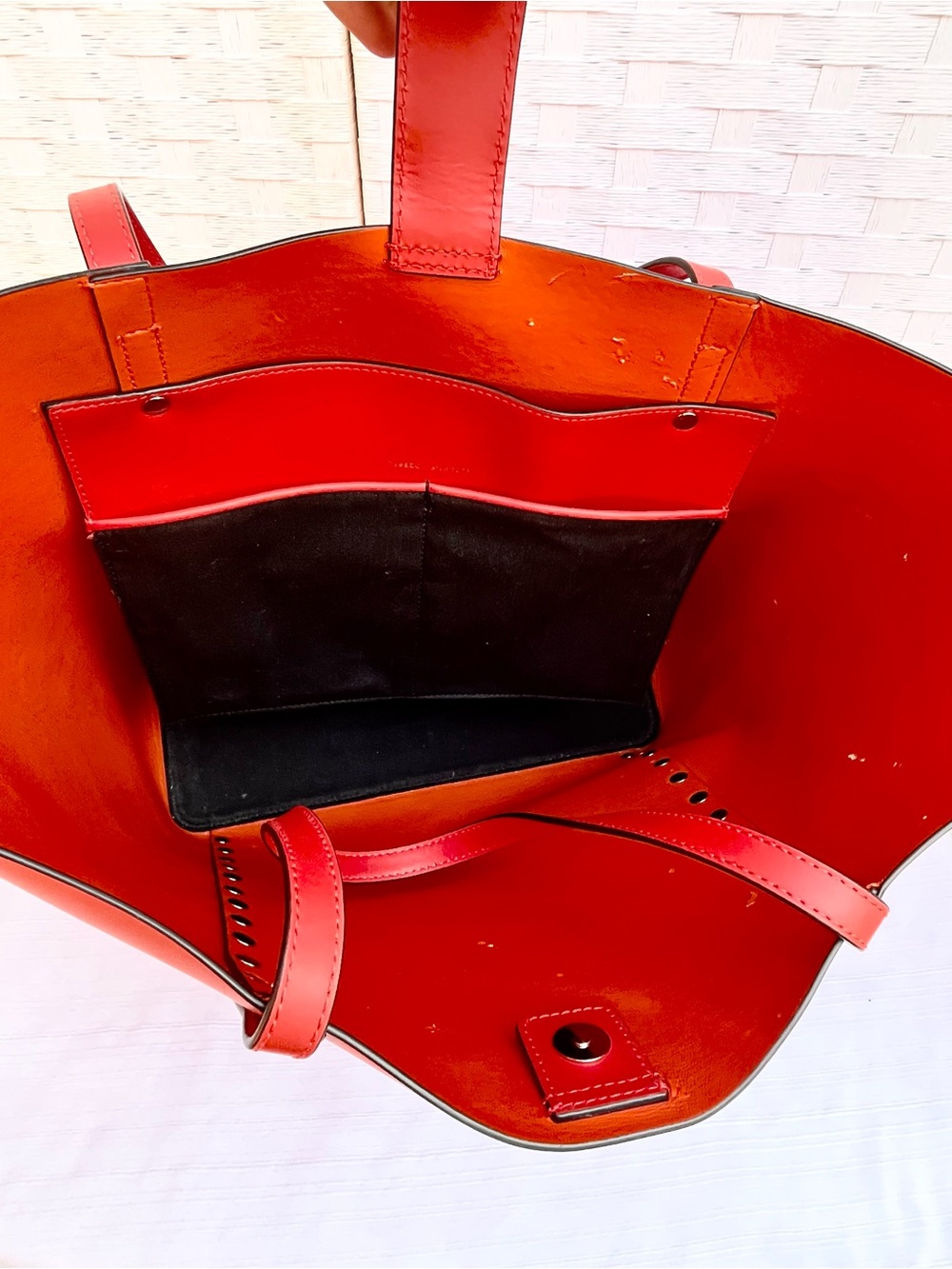 Rebecca Minkoff Red Leather Studded Tote - Picture 10 of 11